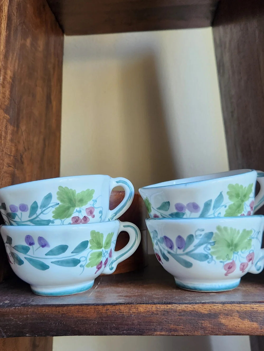 Handmade Italian Majolica Cups Set Of 4